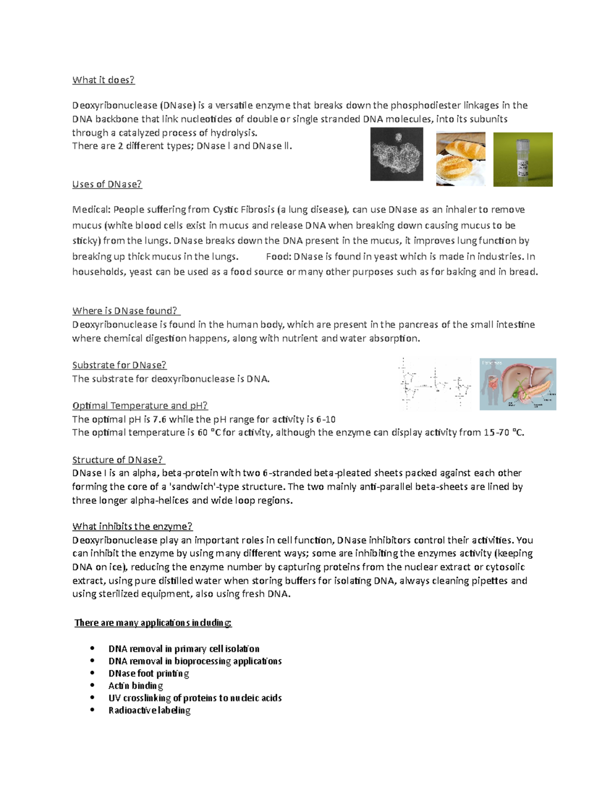Deoxyribonuclease poster presentation for this - What it does ...