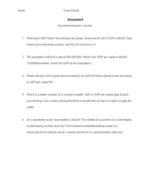 Copy Of Day 2 Questions Document A - Name: Class Period: Document A  Document Analysis: Use The What - Studocu