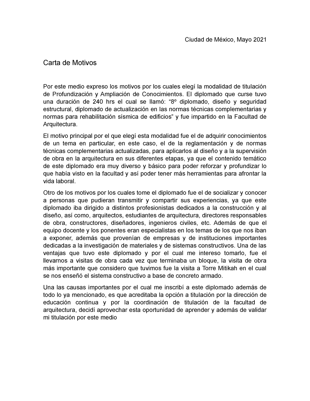 Carta Motivos Ciudad De México Mayo 2021 Carta De Motivos Por Este Medio Expreso Los Motivos 4699