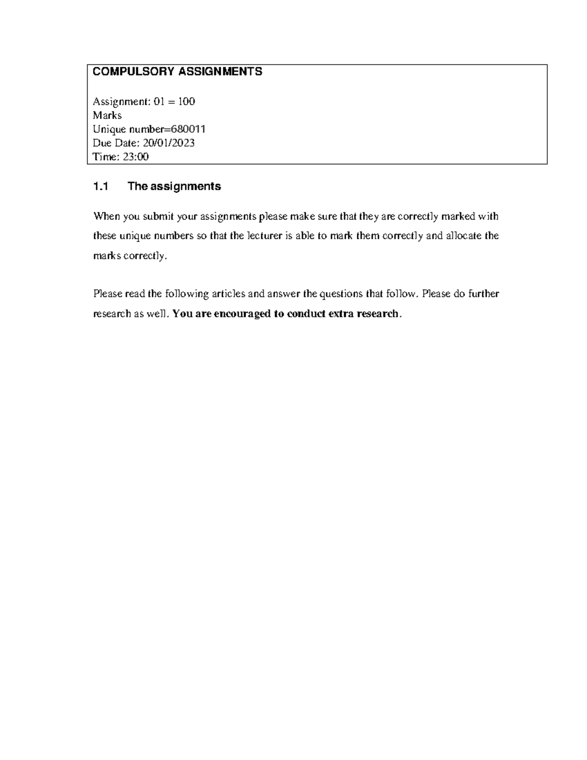 Assignments 1 TRL4862 - assig - 1 The assignments When you submit your ...
