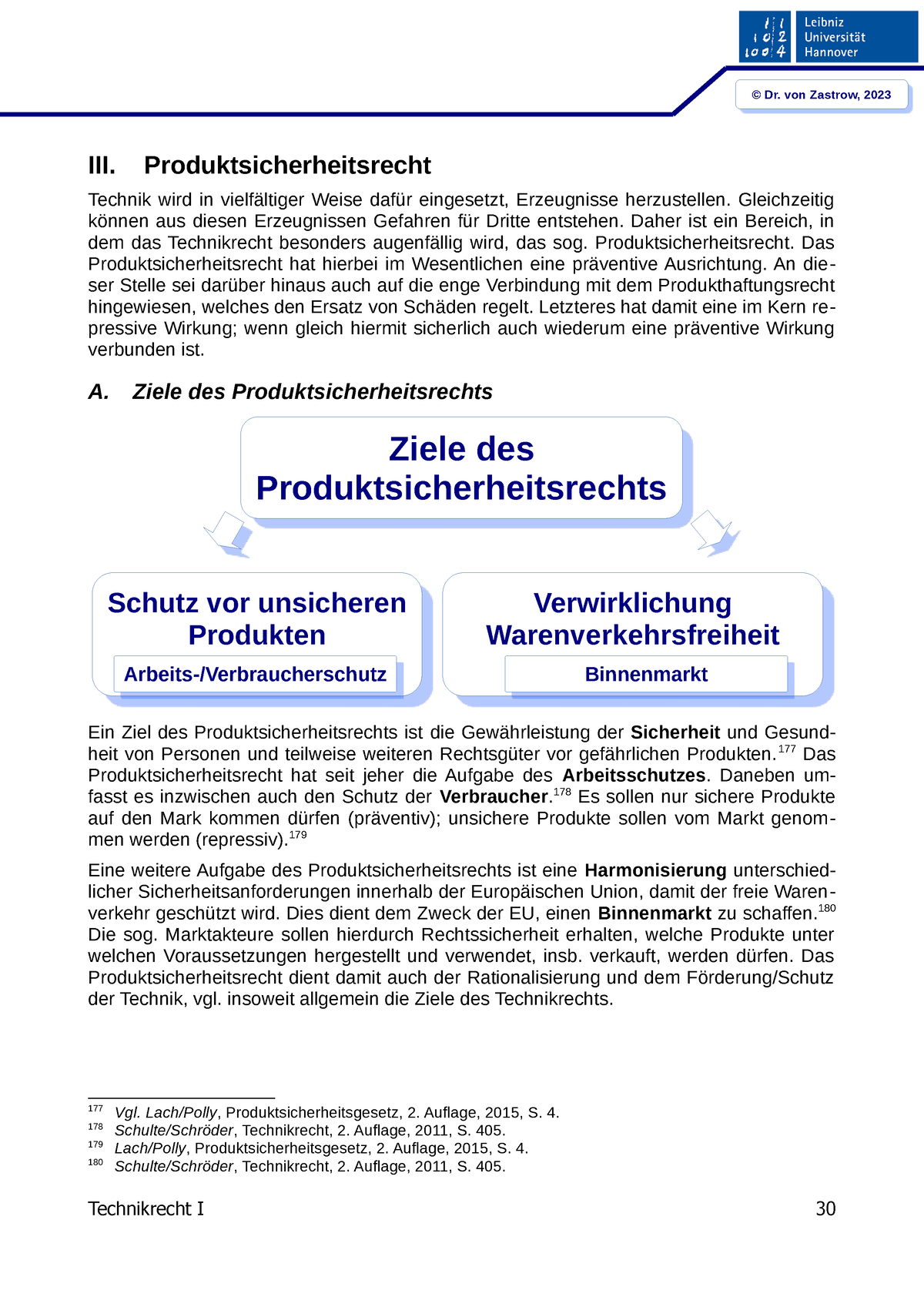 Technik R 1 Skript V2023(S30 46) - III. Produktsicherheitsrecht Technik ...