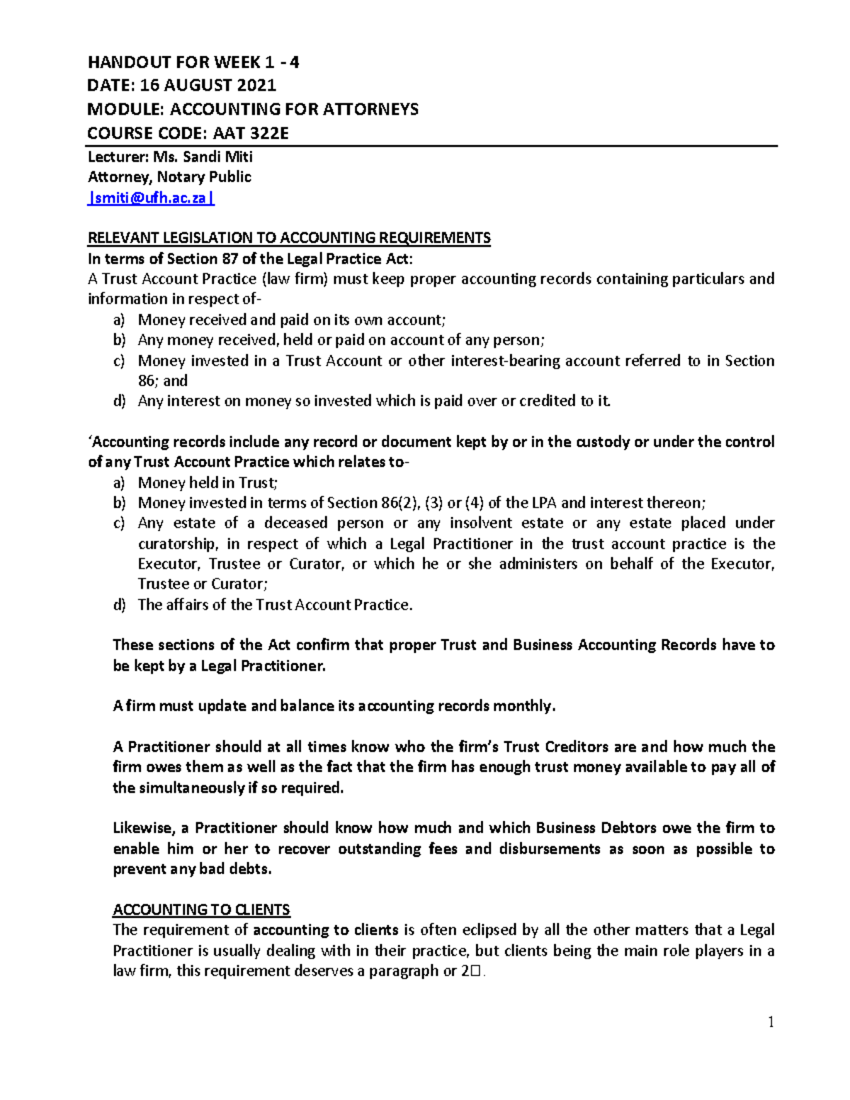 AAT Handout NO - practice totorial - DATE: 16 AUGUST 2021 MODULE ...