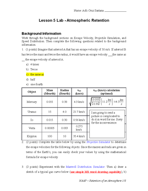 Lesson 4 Lab - Planetary Orbit Simulator Worksheet DOC - Name: Lesson 4 ...