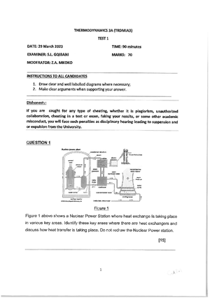 Prep For Test 1 - Summary Thermodynamics 3A - Combustion of petrol AND ...