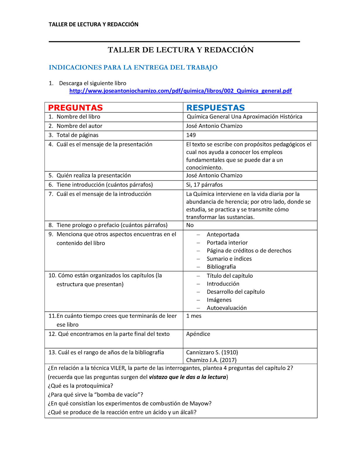 Tecnica Viler - T Lectura Y Redacción - TALLER DE LECTURA Y REDACCI”N ...