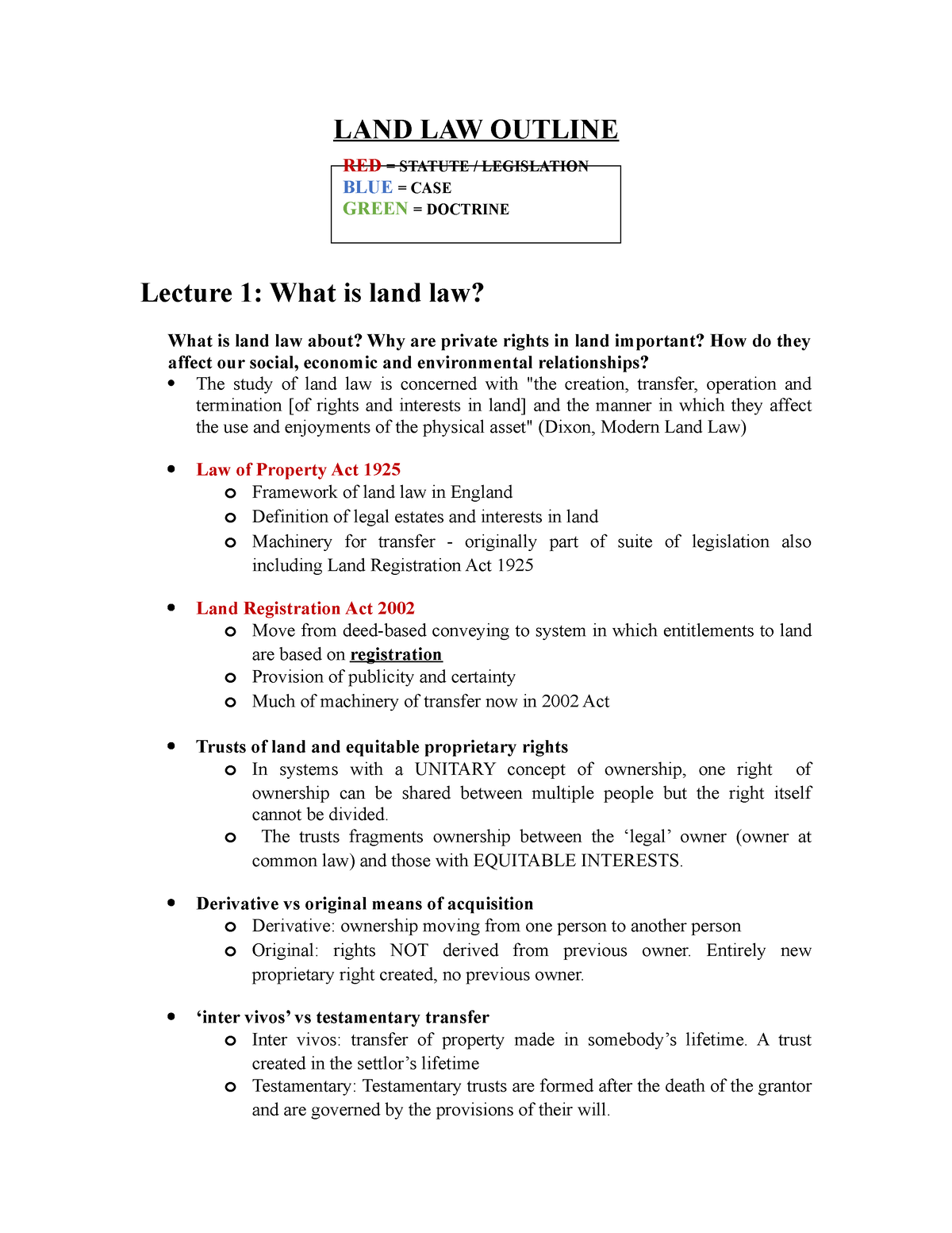 land-law-outline-land-law-outline-lecture-1-what-is-land-law-what