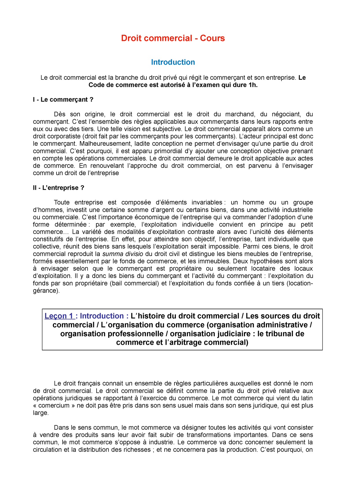 la justice commerciale dissertation