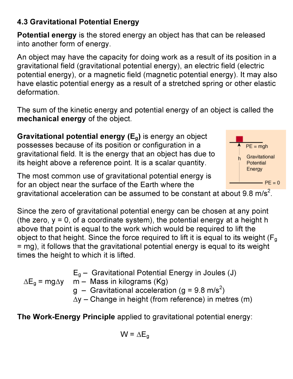 4 3 Gravitational Potential Energy Studocu