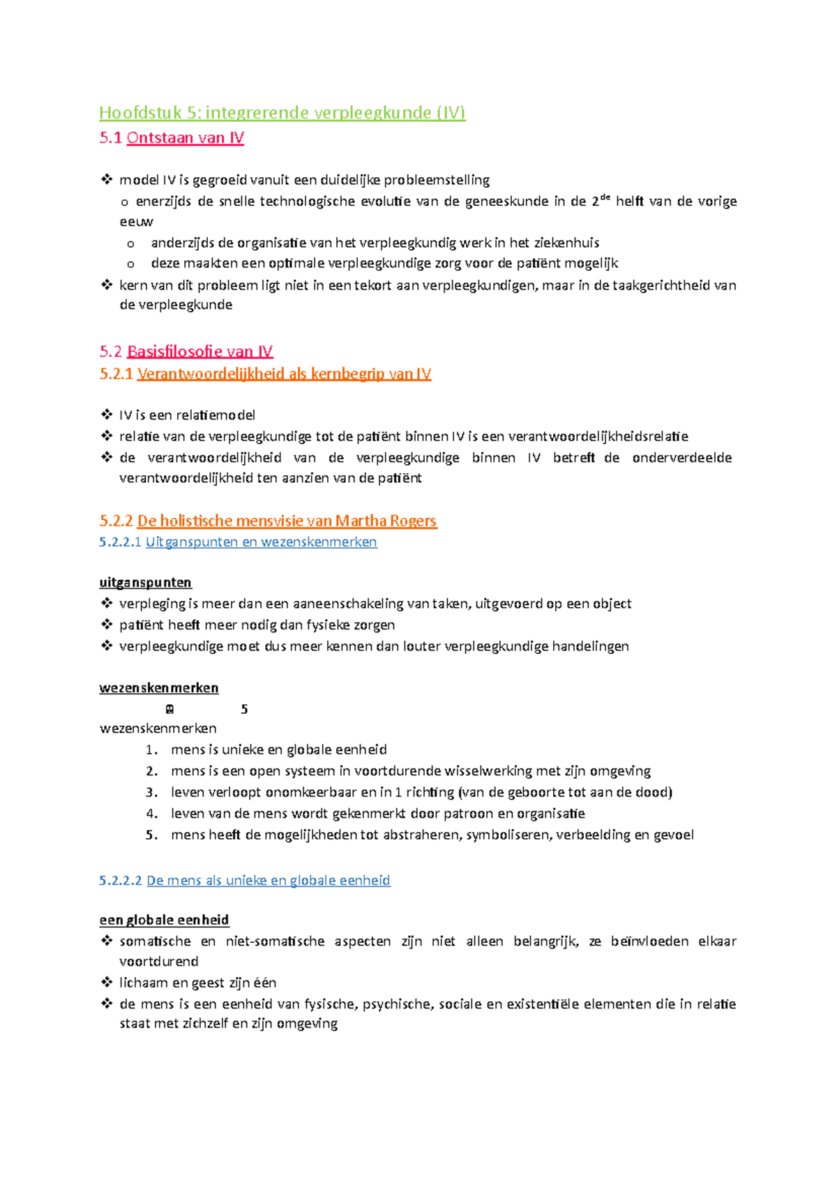 Samenvatting IV Af - Integrerende Verpleegkunde, Taaktoewijzing En ...