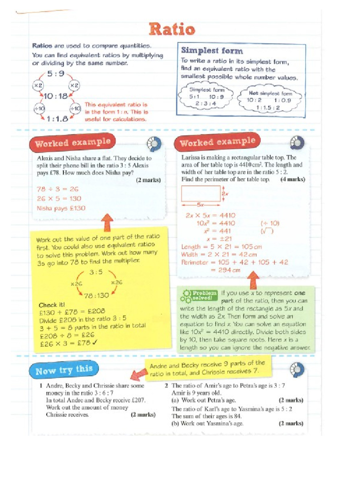 Revision guide notes U11 H - Ratio Ratios are used to compare ...