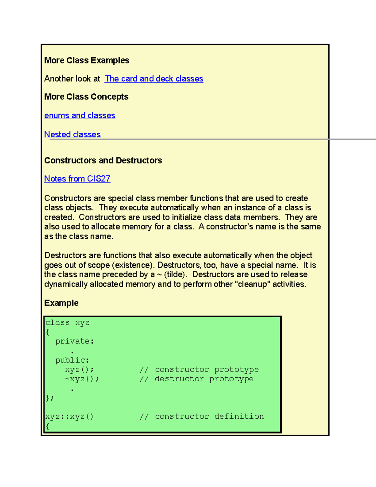 22bf17day13notes - Classes - More Class Examples Another look at The ...