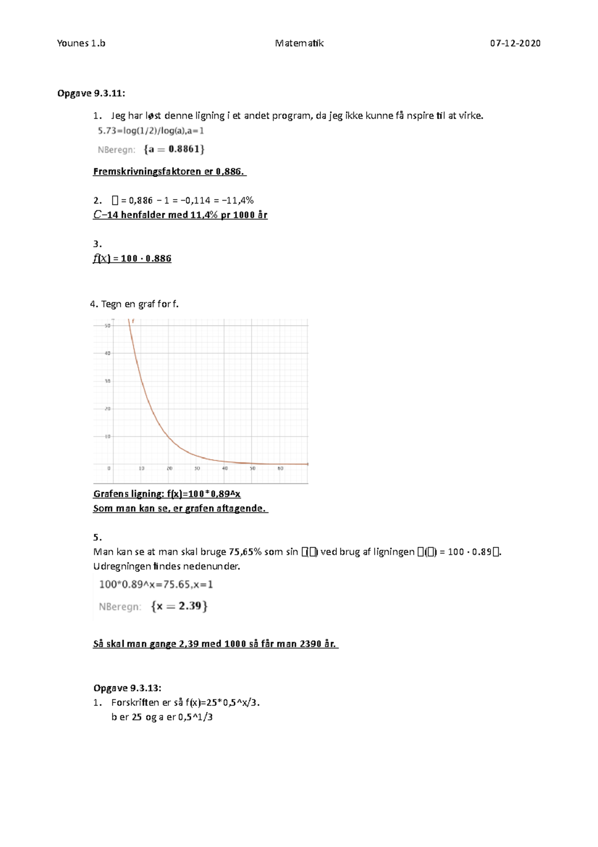 Aflevering 3 Matematik B Niveu Kom Og Se Den - Younes 1 Matematik 07-12 ...