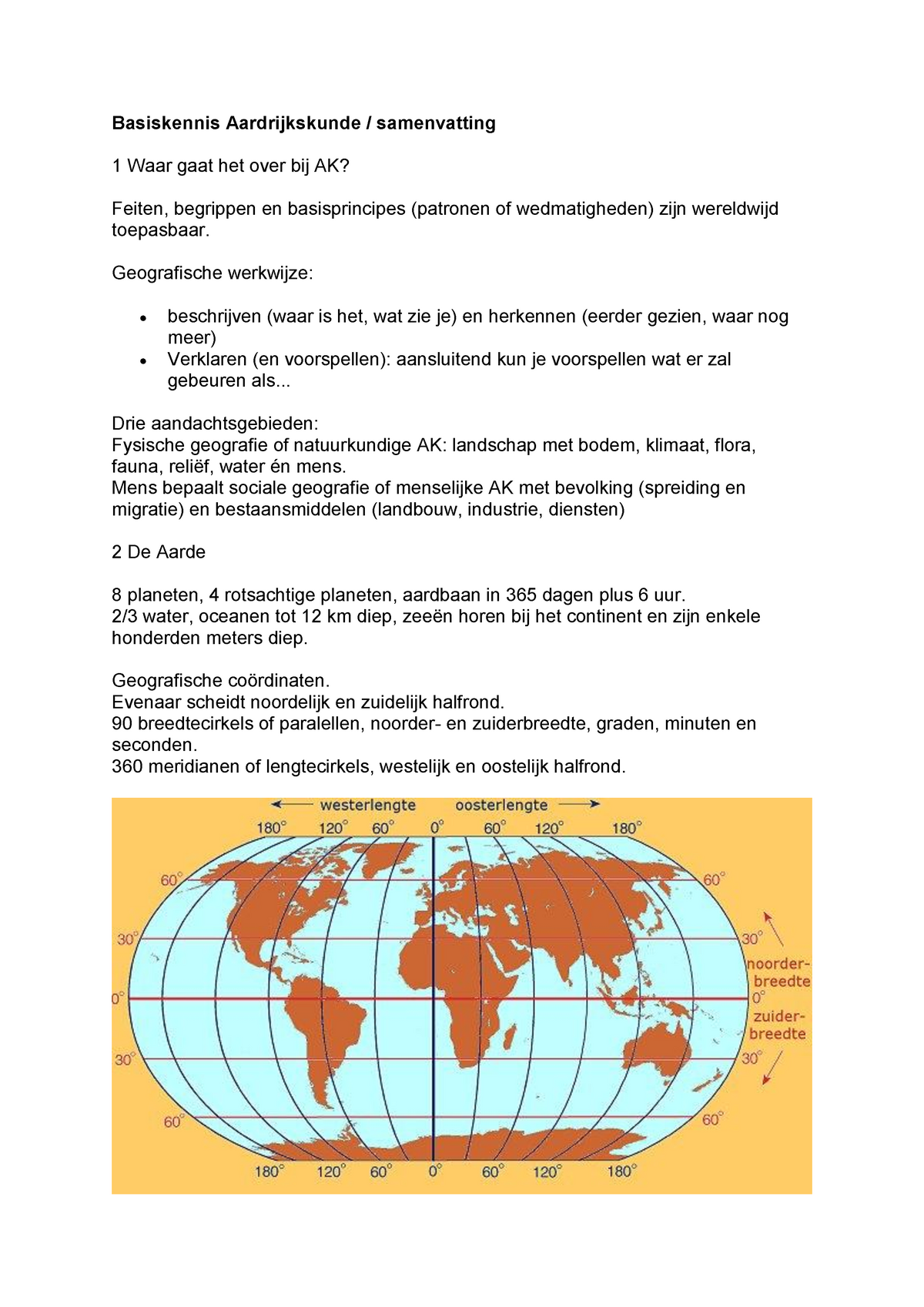 Samenvatting Aardrijkskunde - Basiskennis Aardrijkskunde / Samenvatting ...