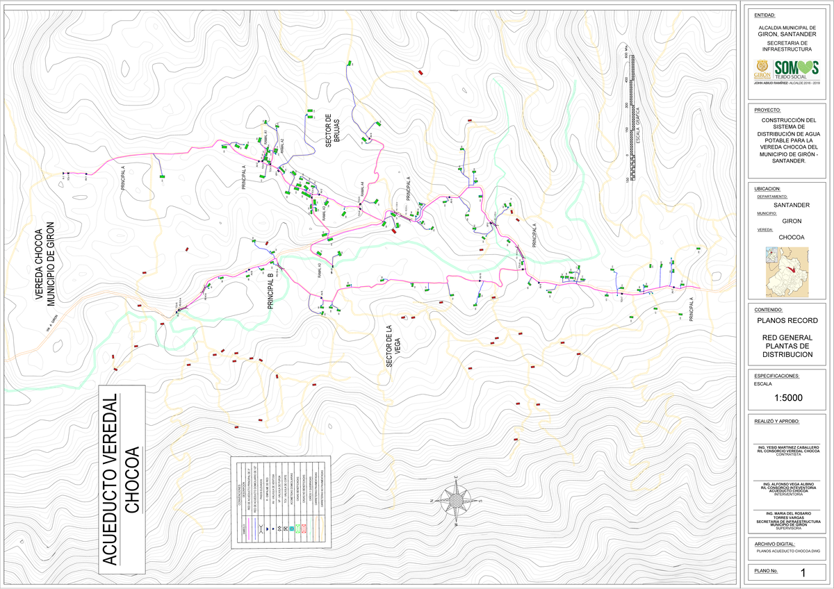 Planos Record Acueducto Chocoa Giron RED DE ACUEDUCTO PRINCIPAL DE 3