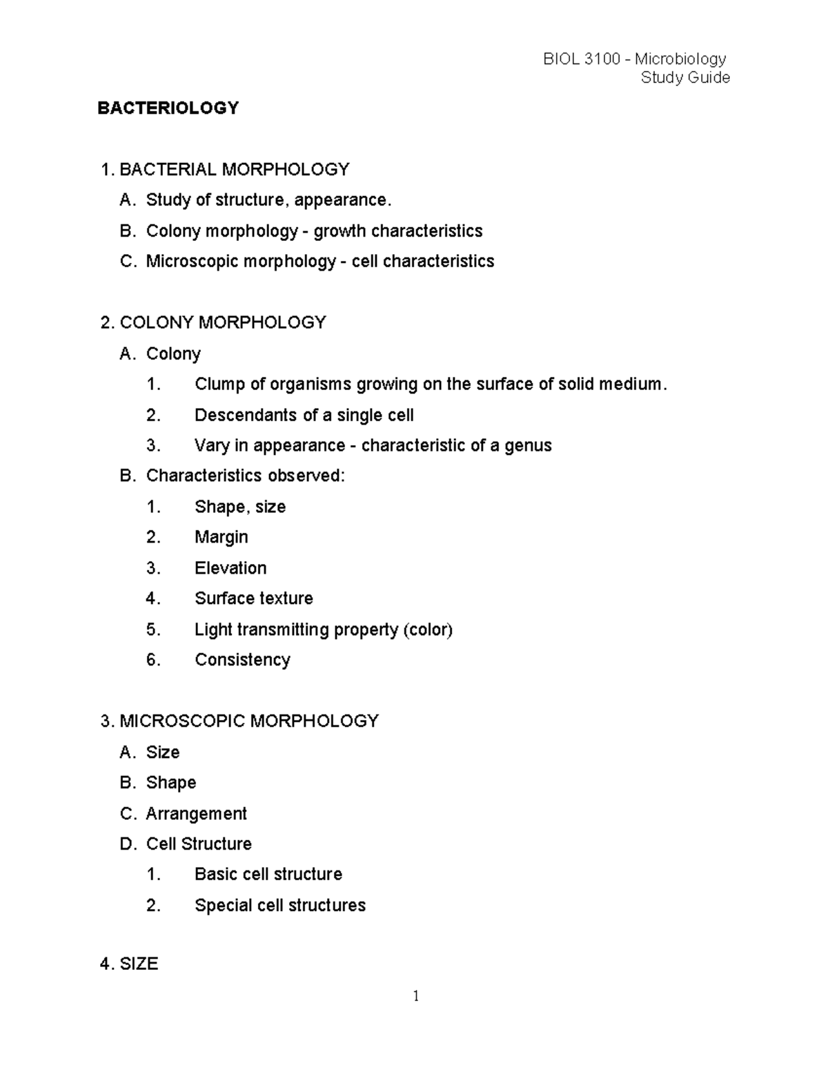 2021-Microbiology-Study Guide-BIOL-3100- Bacteriology - Study Guide ...