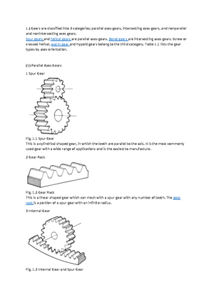Md2 gear final - Lecture notes 6 - 1.) Gears are classified into 3 ...
