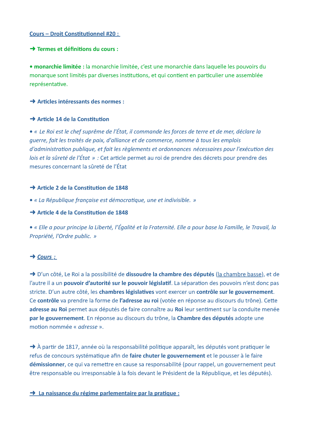 Cours #20 - Droit Constitutionnel - Cours – Droit Constitutionnel #20 ...