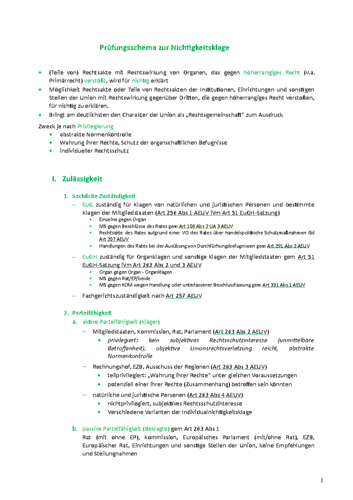 Nichtigkeitsklage Schema - Prüfungsschema Zur Nichigkeitsklage - (Teile ...