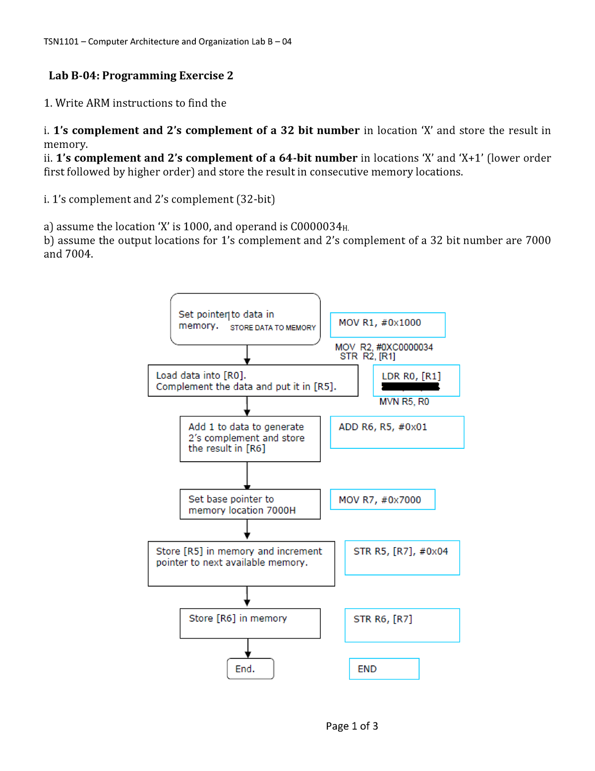 Lab B-04 Programming Exercise 2 2023 - TSN1101 – Computer Architecture ...