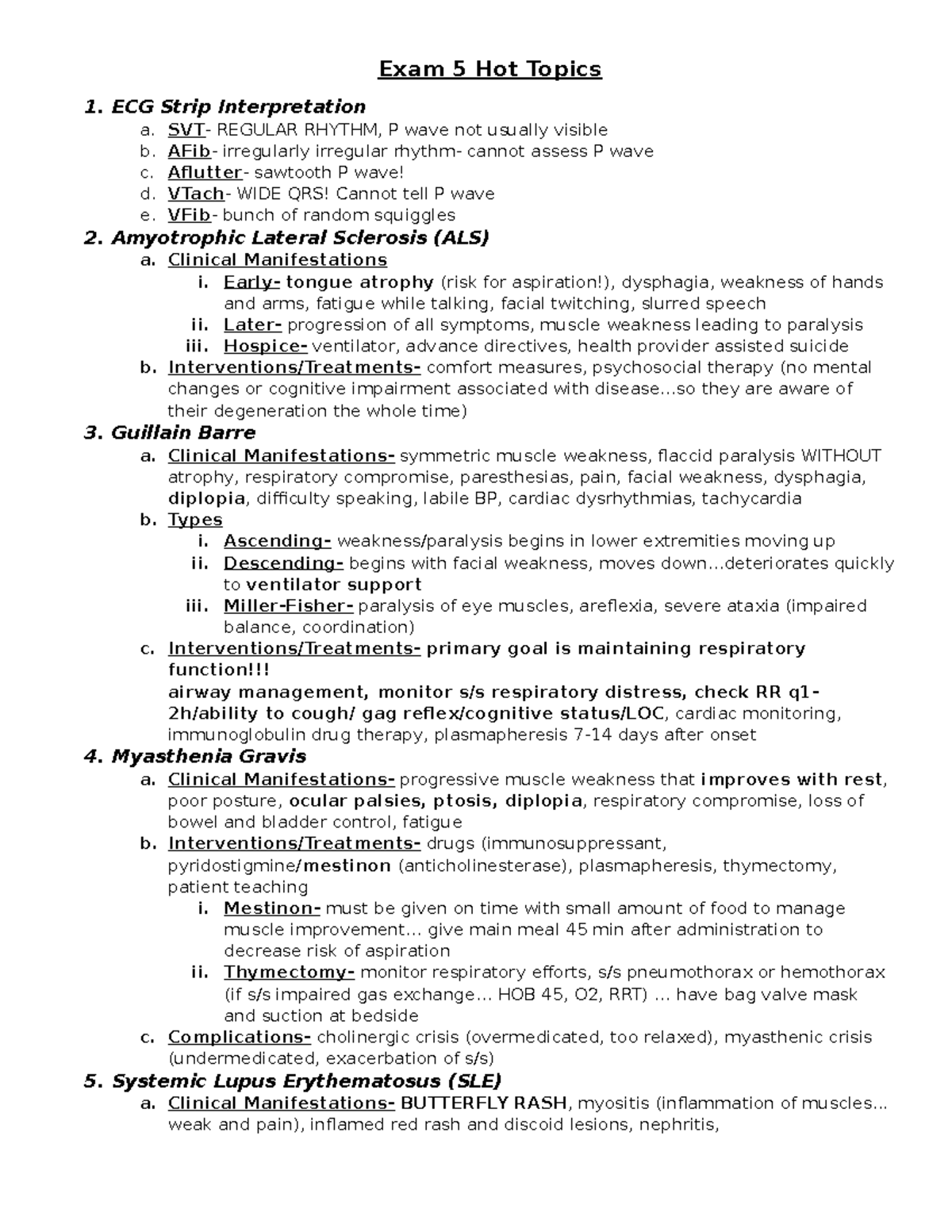 Exam 5 hot topics (most likely on exam) - AHN 447 - South - Studocu