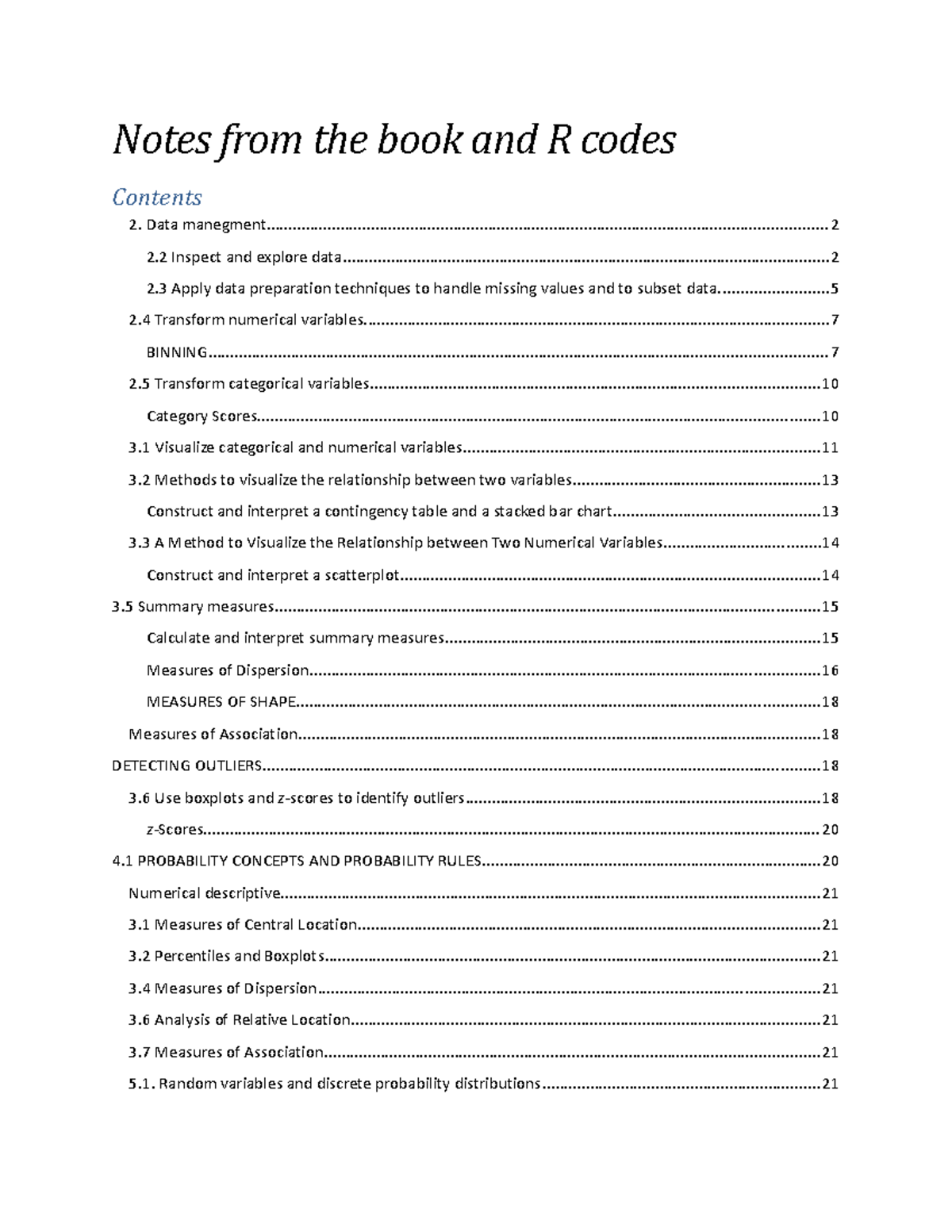 Notes from the book and R codes - Notes from the book and R codes Data ...