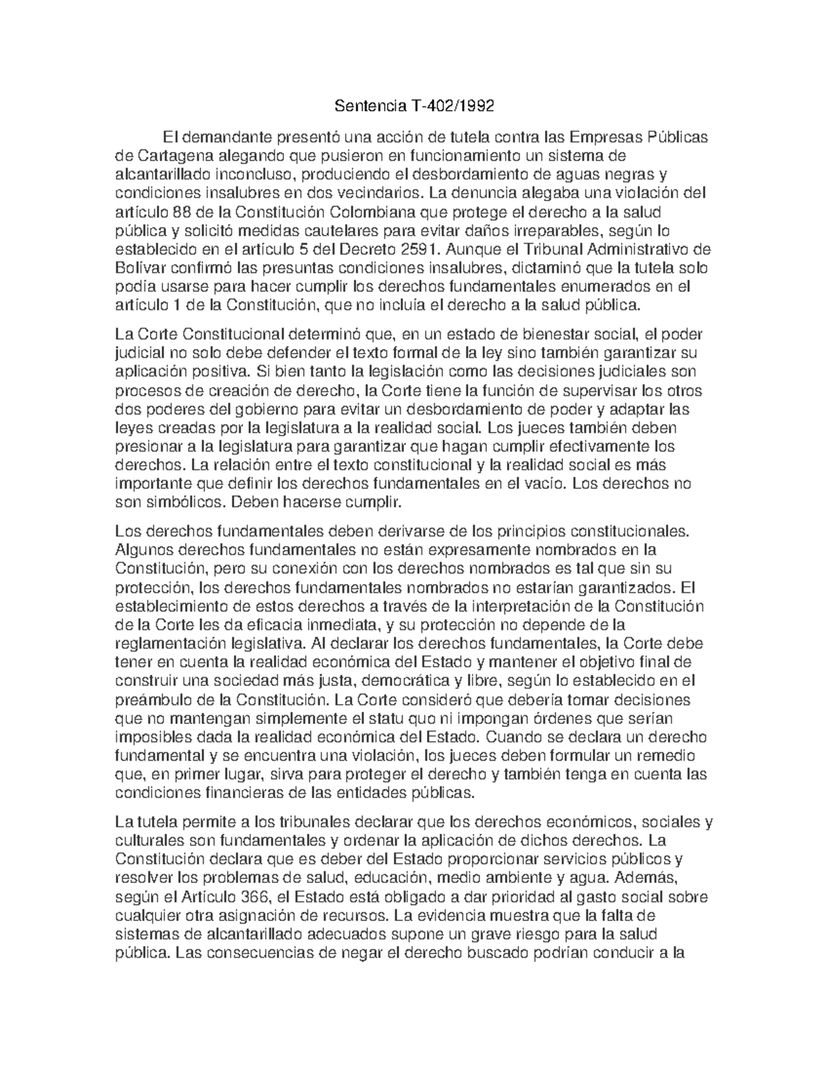 Sentencia t 402 1992 - Sentencia T-402/ El demandante presentó una