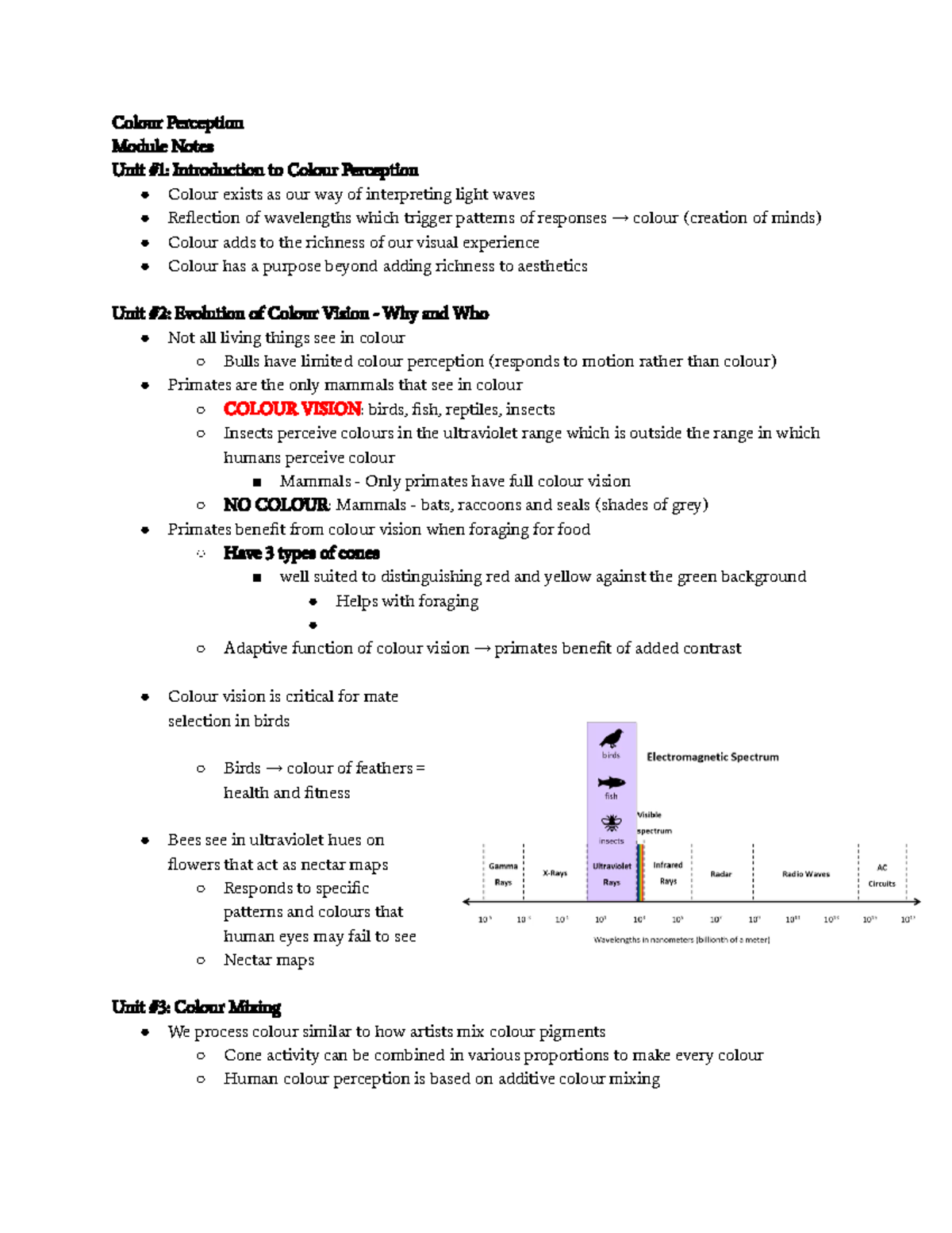Colour Perception - notes - Colour Perception Module Notes Unit #1 ...