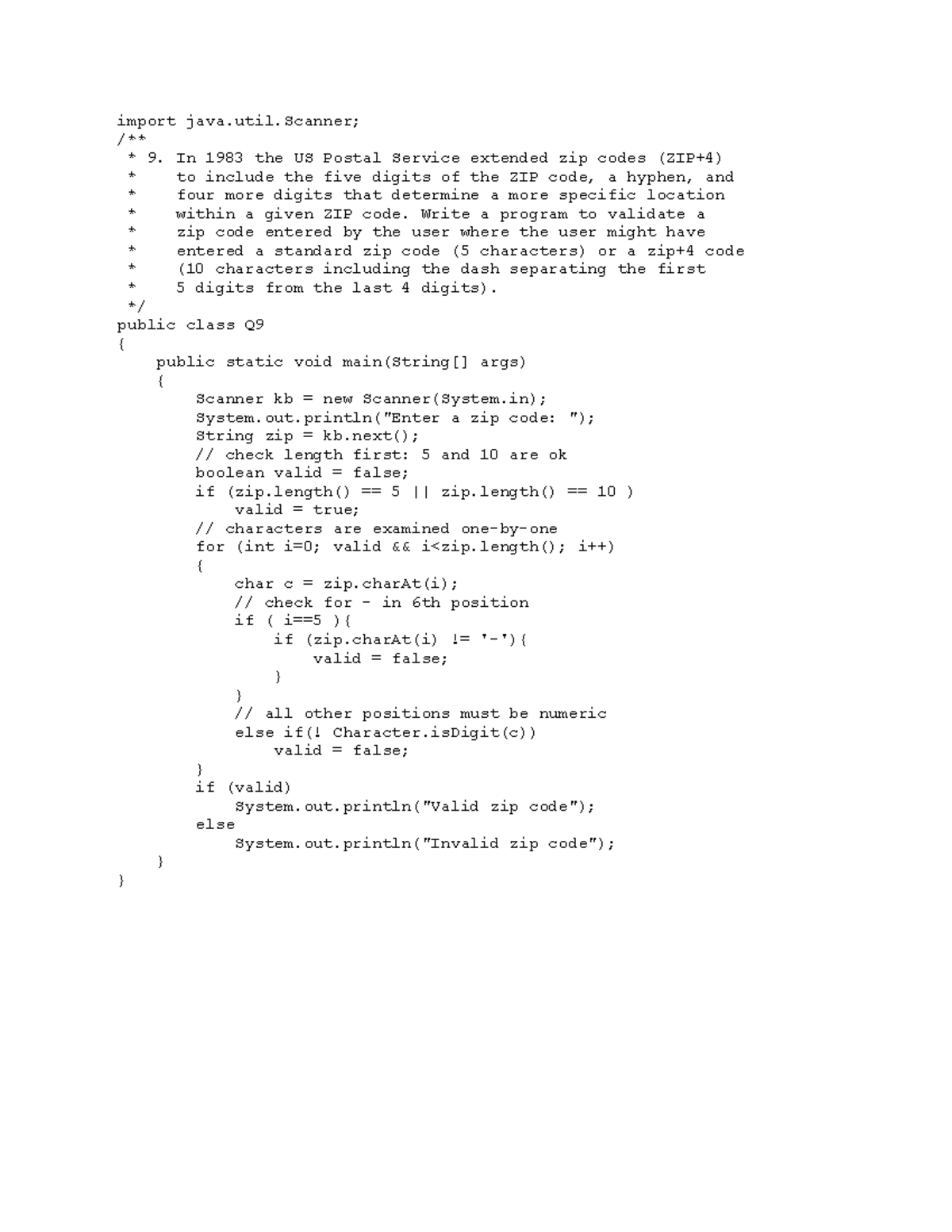 Exam 12 April 2018, questions and answers - import java.util; /** * 9 ...