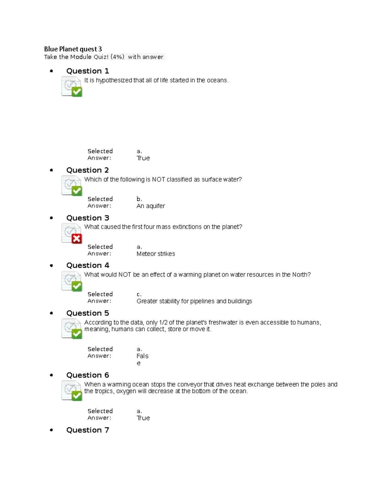 Blue Quiz3 Blue quest 3 Take the Module Quiz! (4) with