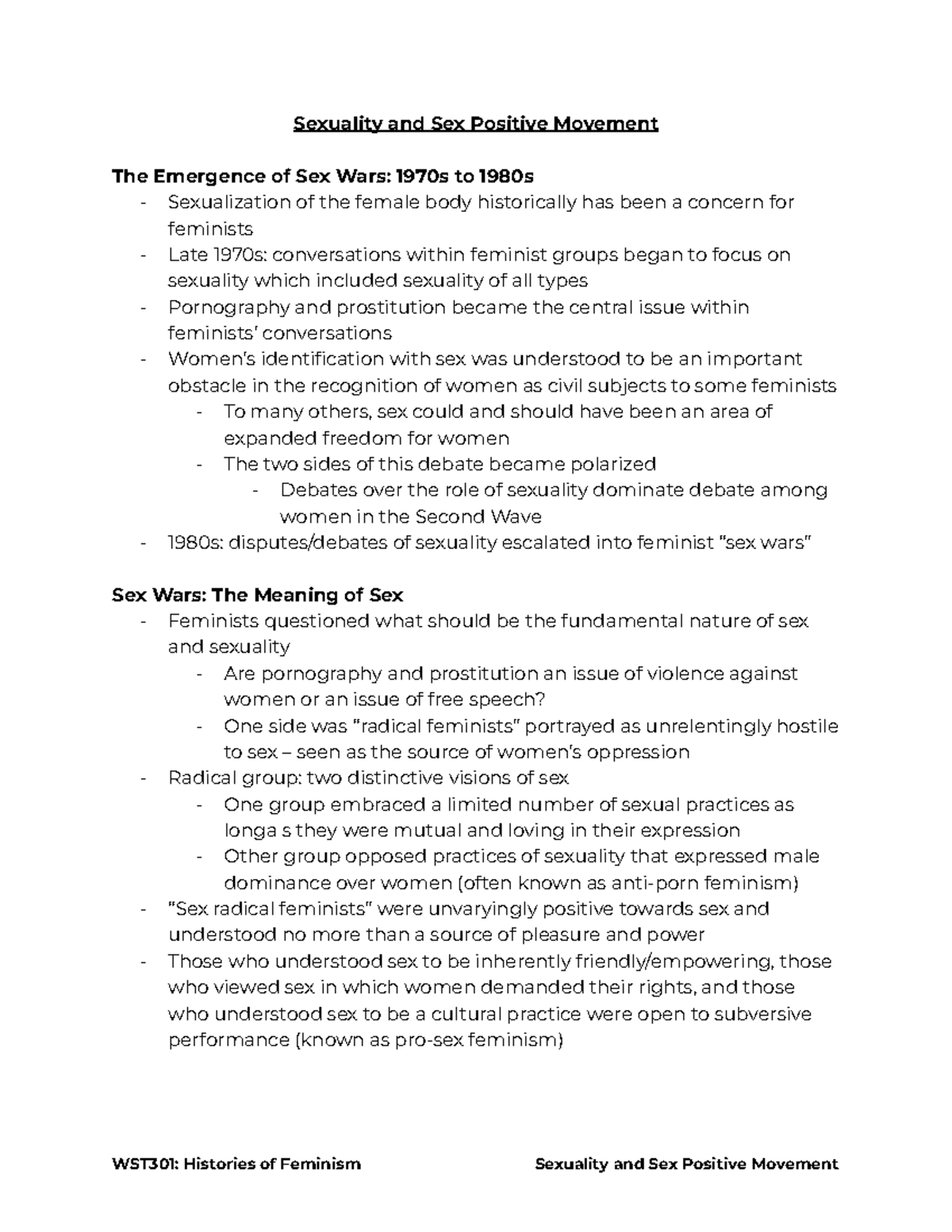 Wst301 Sexuality And Sex Positive Movement Sexuality And Sex Positive Movement The Emergence 