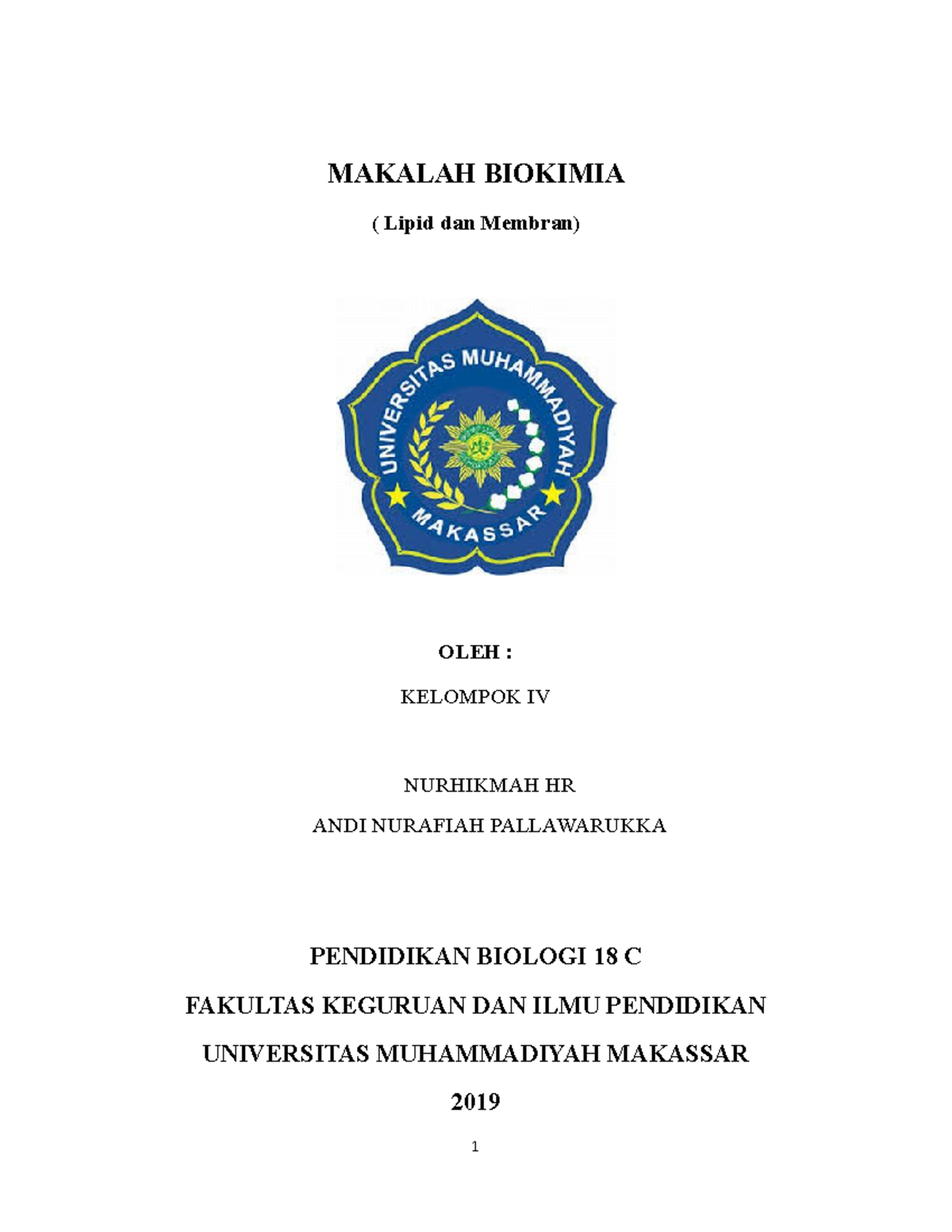 Makalah Biokimia Lipid Dan Membran - MAKALAH BIOKIMIA ( Lipid Dan ...