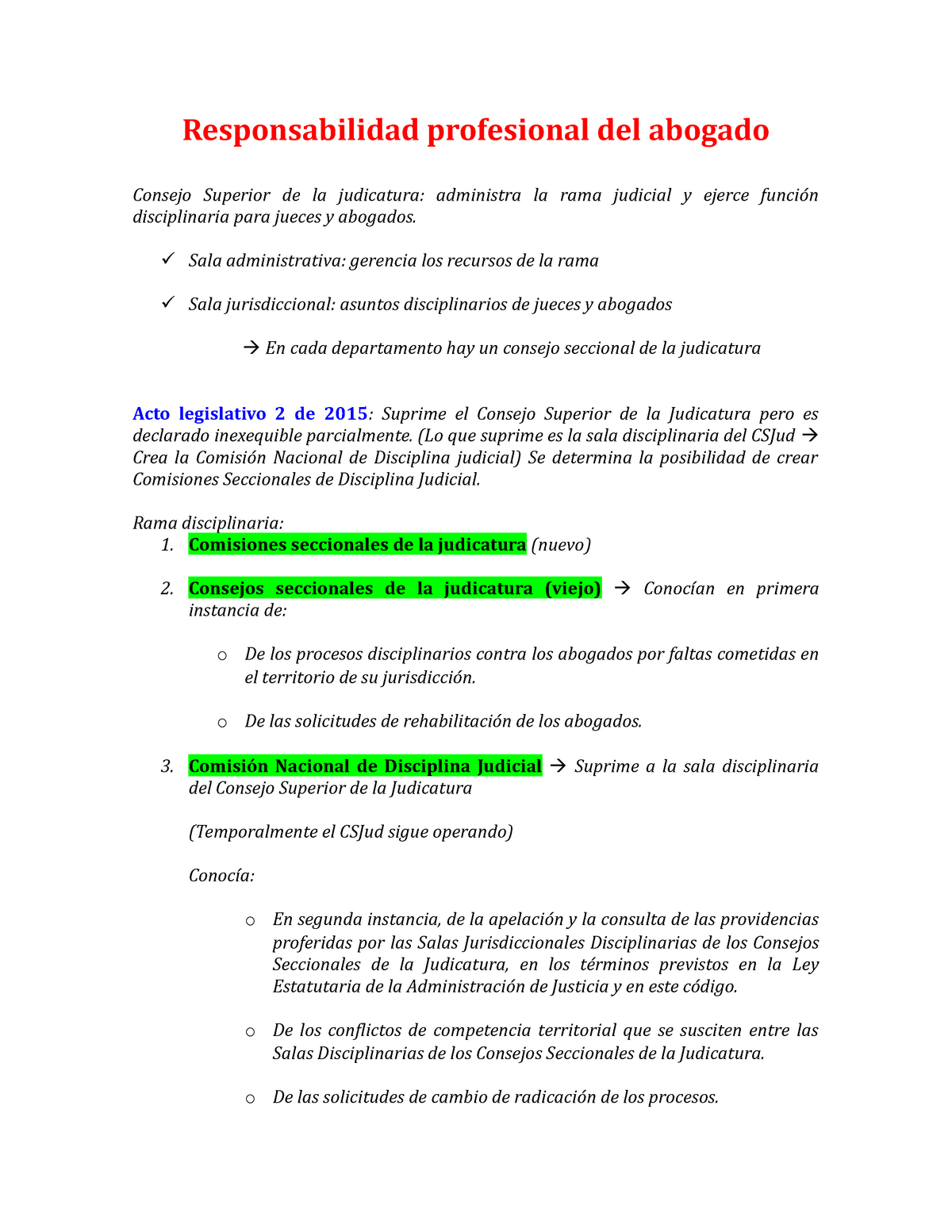 Responsabilidad Profesional Del Abogado - Sala Administrativa: Gerencia ...