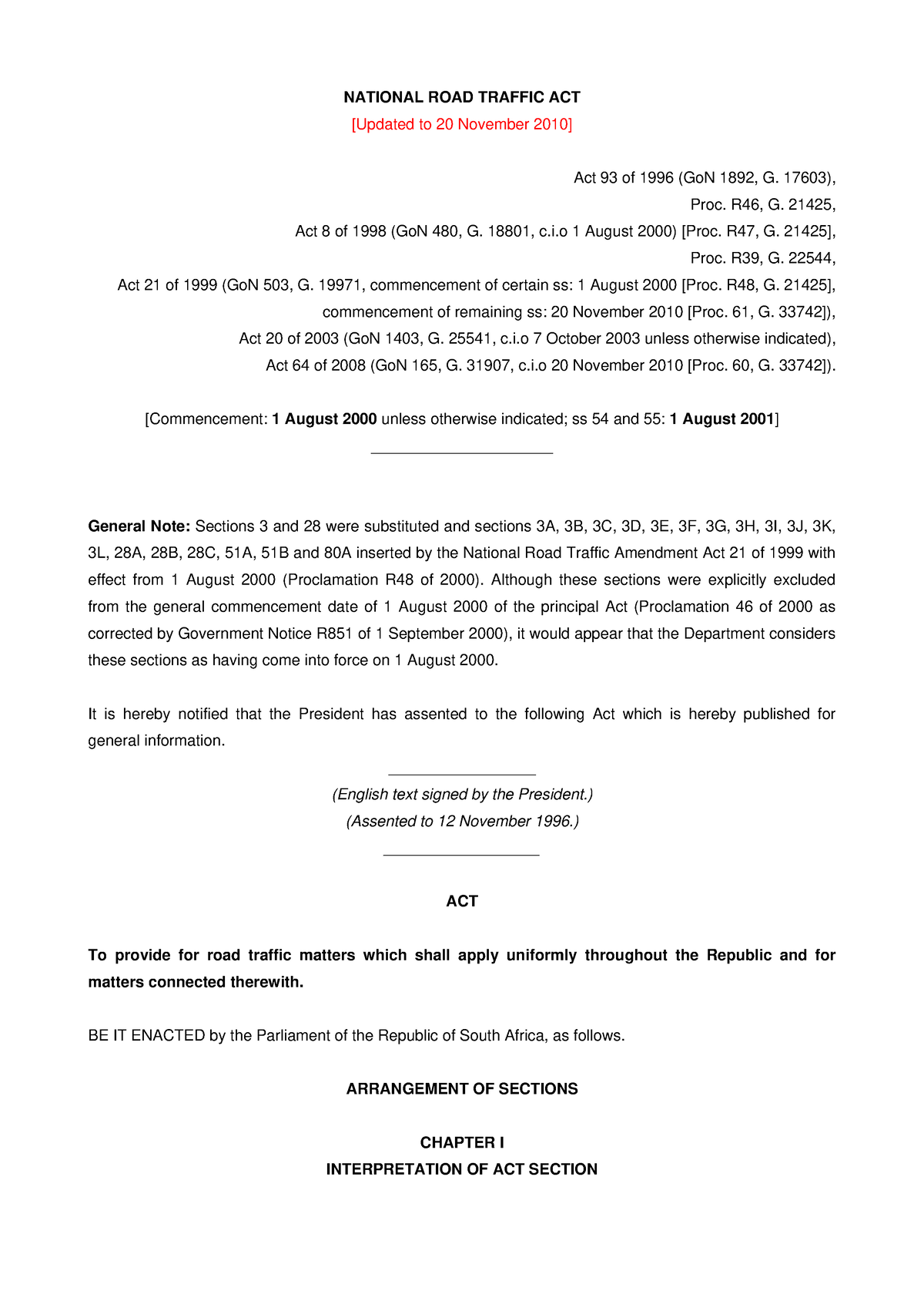 National Traffic Act NATIONAL ROAD TRAFFIC ACT Updated To 20   Thumb 1200 1697 