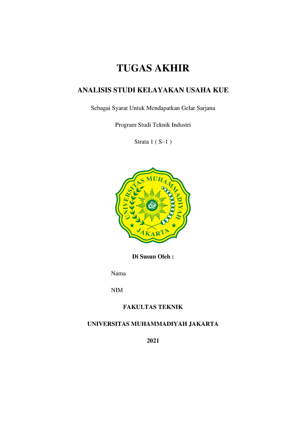 Penelitian Analisis Studi Kelayakan Usaha Kue - TUGAS AKHIR ANALISIS ...