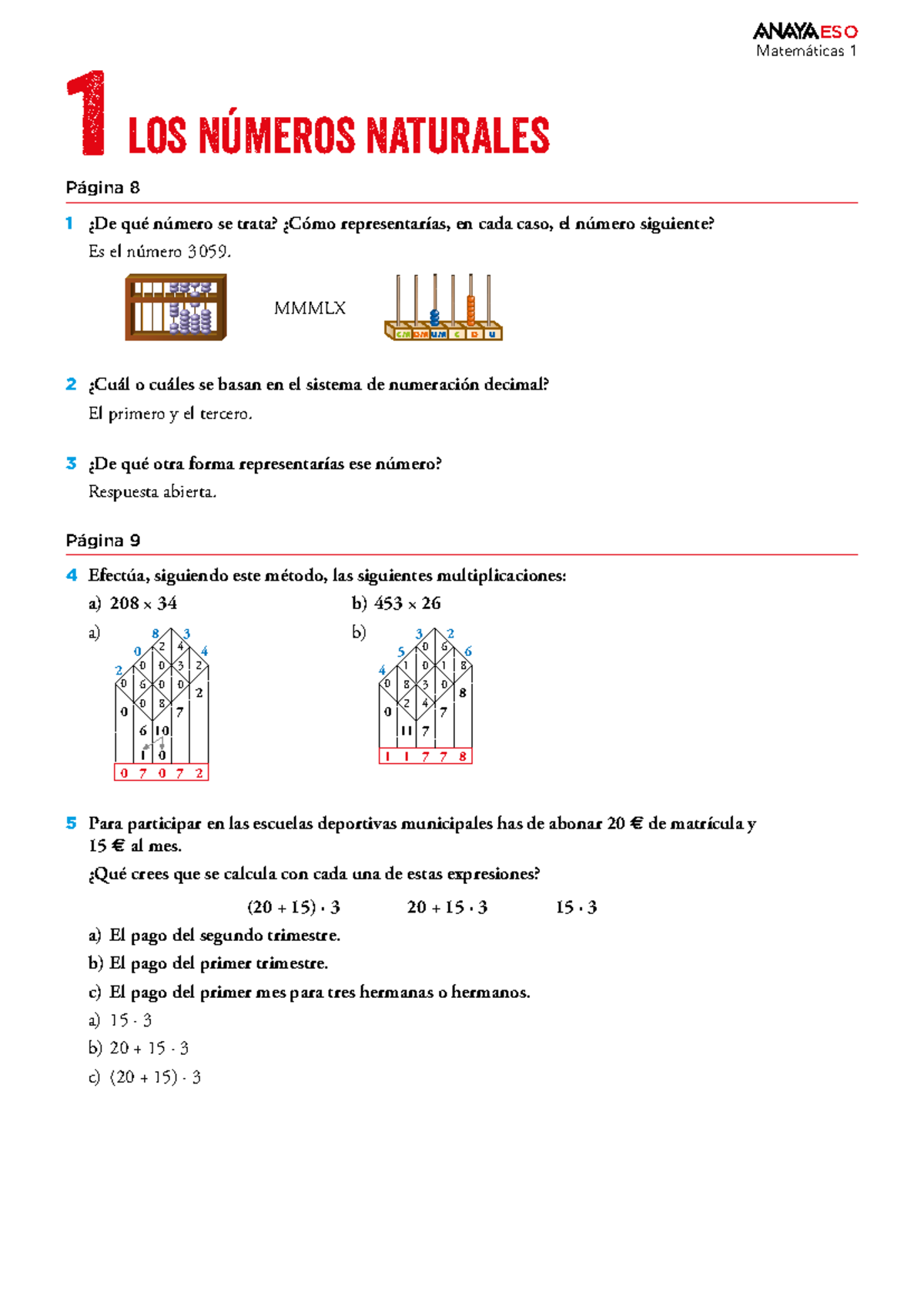 Unidad 1 Numeros Naturales - Matemáticas 1 Página 8 1 ¿De qué número se ...