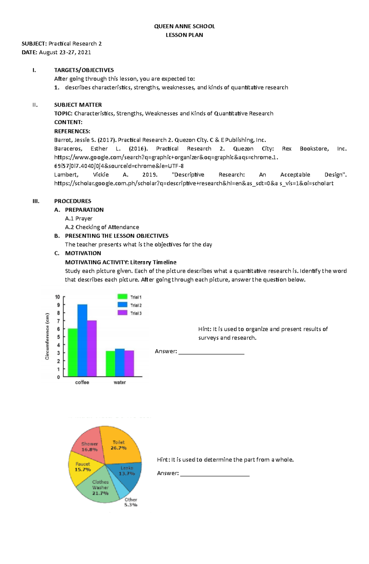 Practical Research 2 - Lecture notes 1 - QUEEN ANNE SCHOOL LESSON PLAN ...