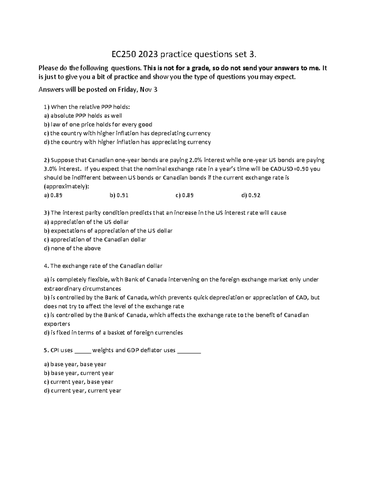 EC250 2023 Practice questions set 3 - EC250 202 3 practice questions ...