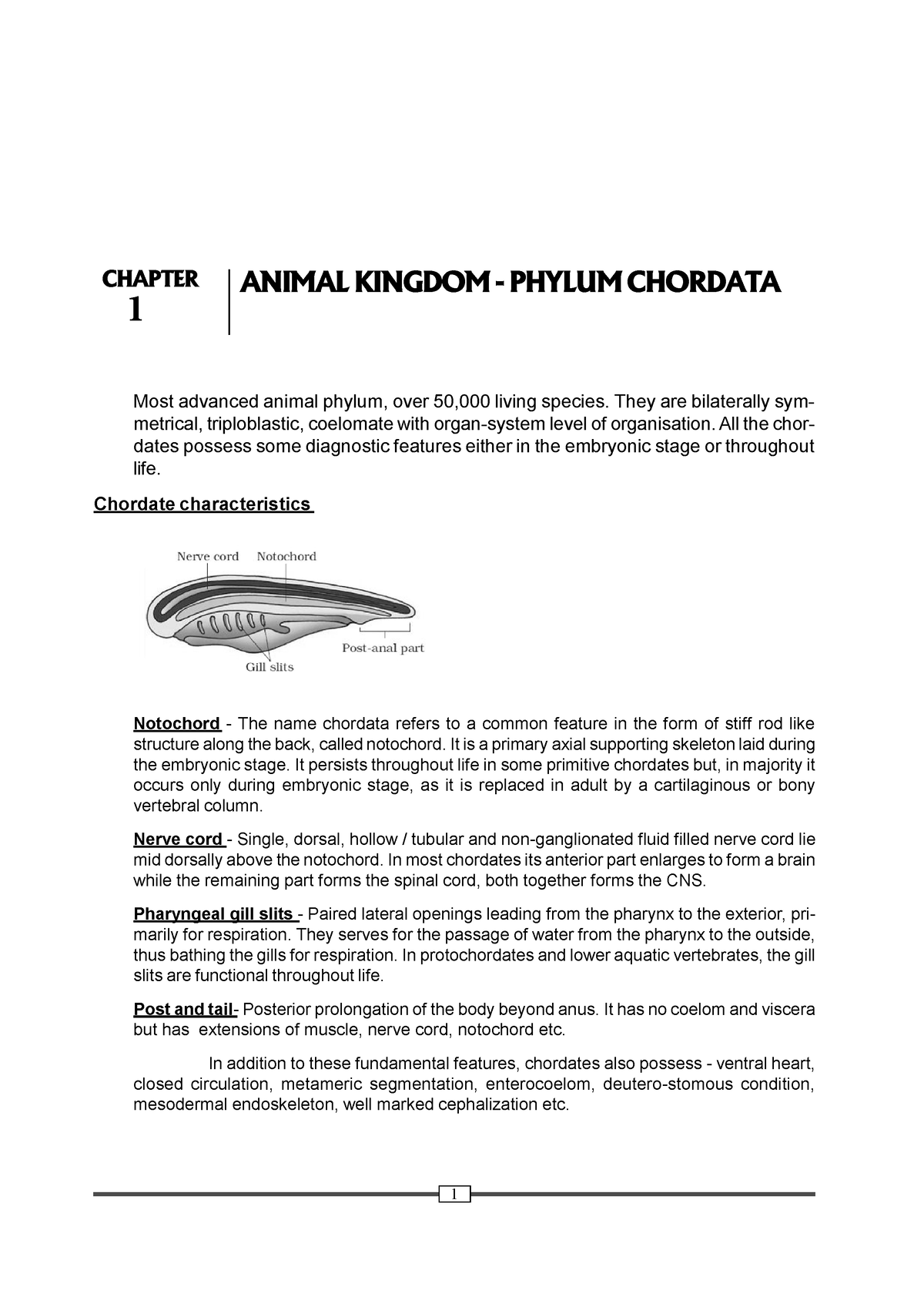 Chordata - capsule note - Brilliant STUDY CENTRE REPEATERS BOTANY - CHAPTER  ANIMAL KINGDOM -PHYLUM - Studocu