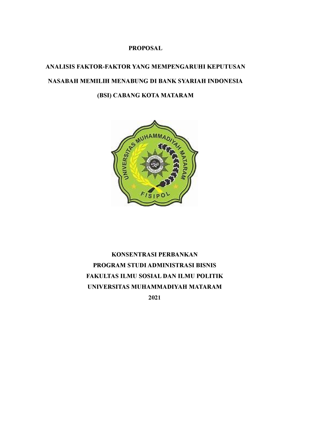 Analisis Faktor- Faktor YANG Mempengaruhi Keputusan Nasabah Memilih ...