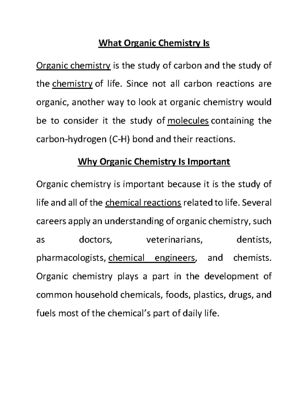 Organic Chemistry Is The Study Of What Element