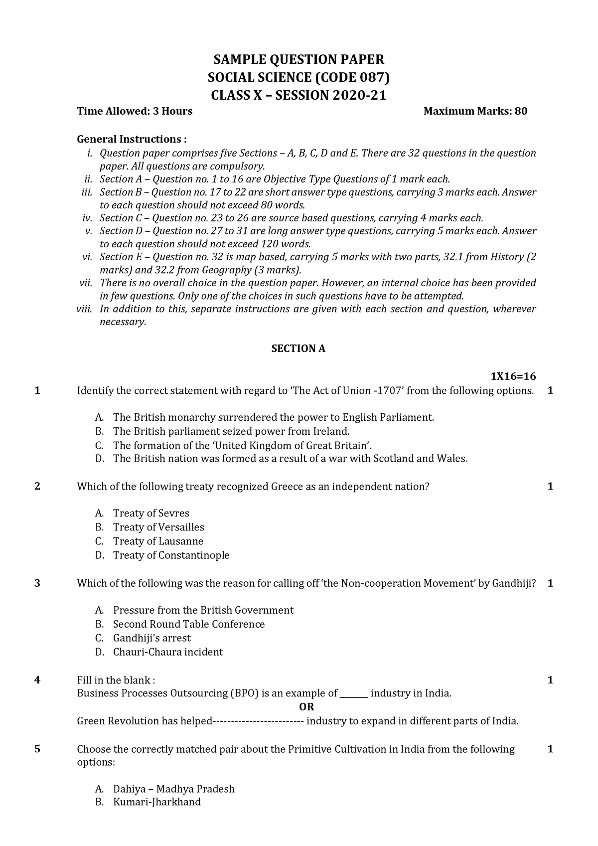 Human Resource Management by Prince 1 - SAMPLE QUESTION PAPER SOCIAL ...