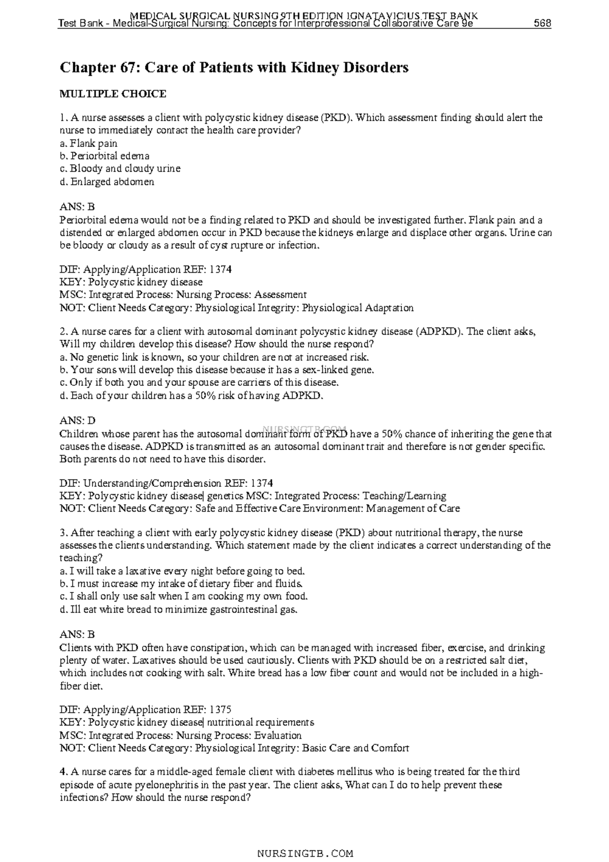 Chapter 48 – Management of Patients with Kidney Disorders