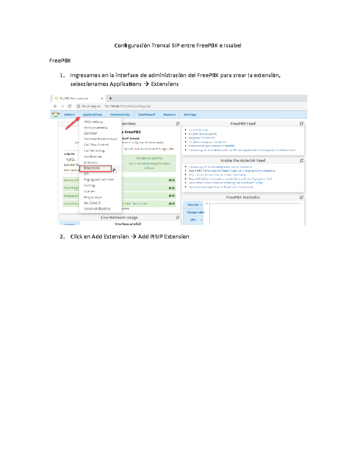 Configuración Troncal SIP entre Free PBX e Issabel - Configuración ...
