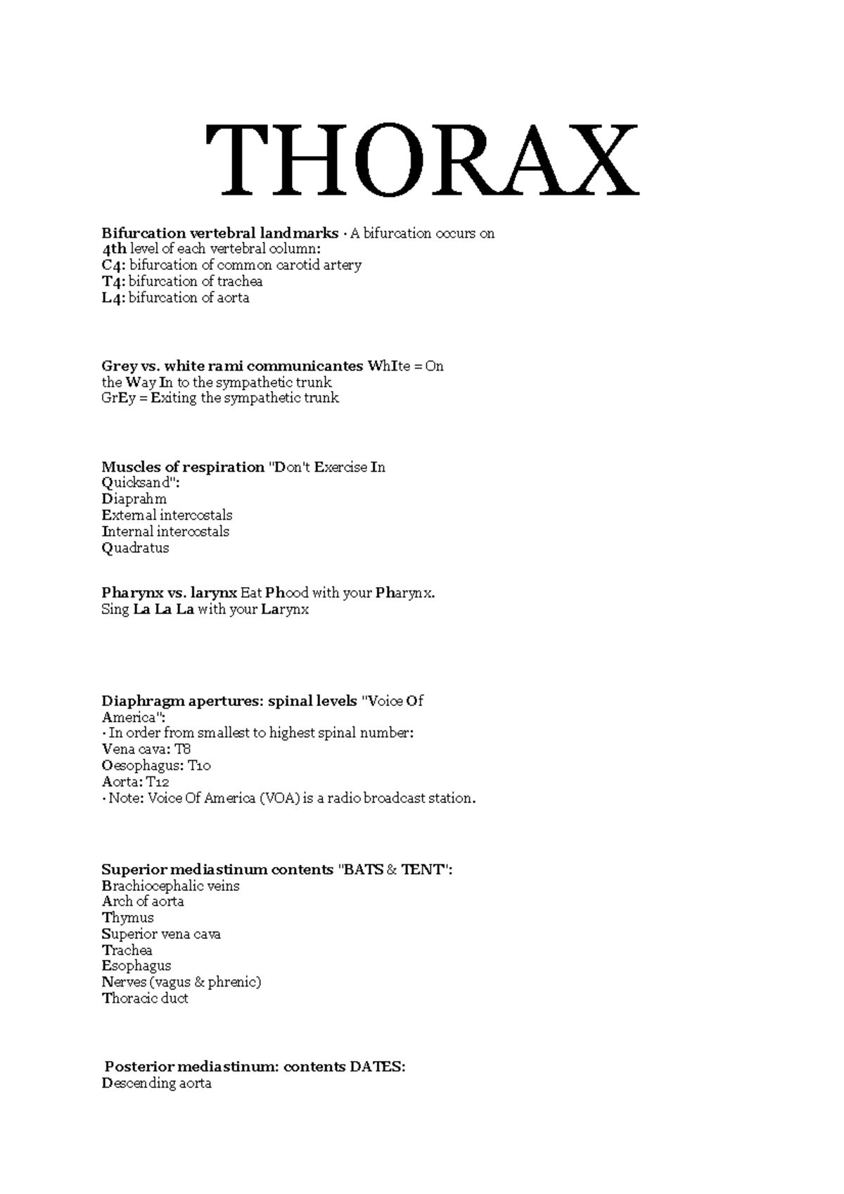 Best Anatomy mnemonics For Nursing students anatomy Studocu