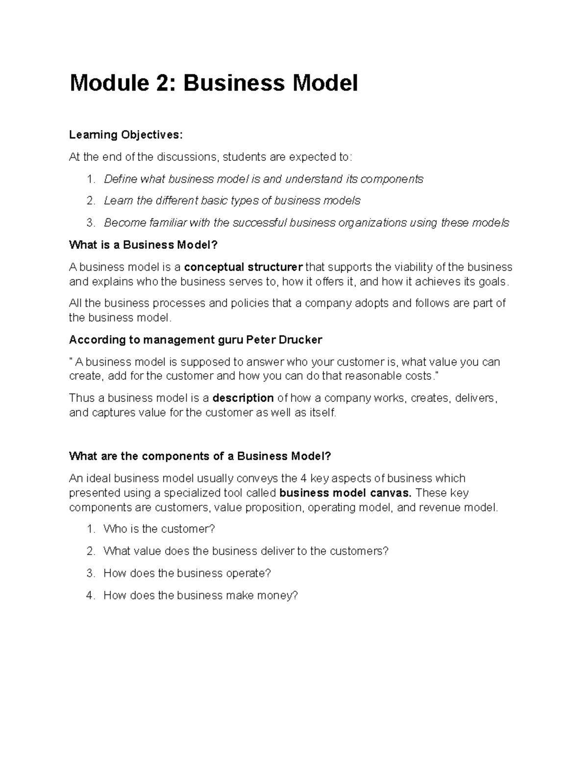 Group 2- Module 2 Business Model (Business Logic) - Module 2: Business ...