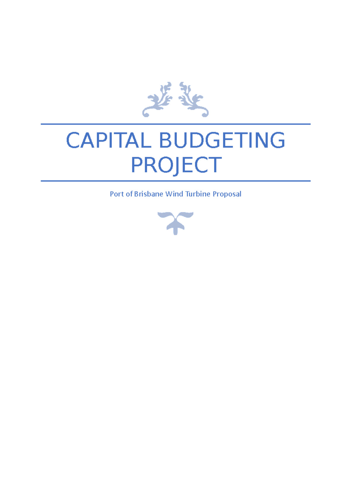 efb210 capital budgeting assignment