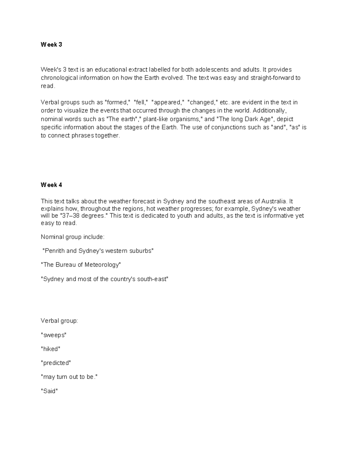 Tutorial work for LING2218 - Week 3 Week's 3 text is an educational ...