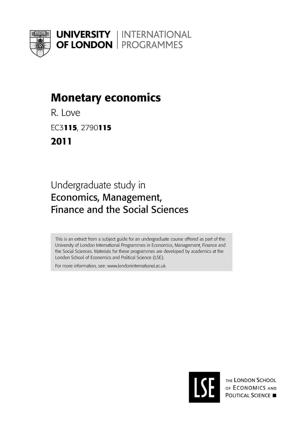 monetary economics thesis pdf