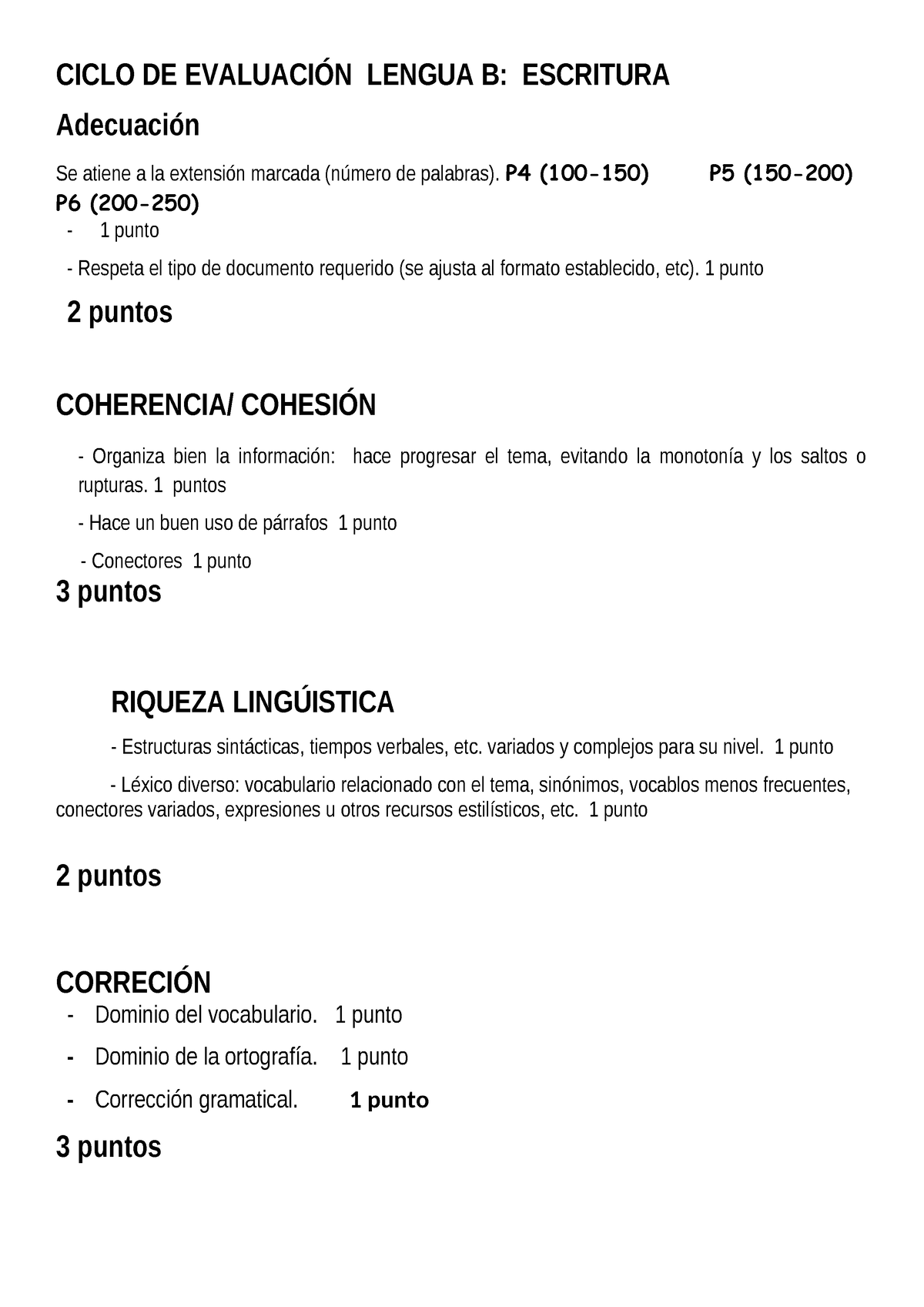 Cicle TEST Lengua B P4 P5 P6 - CICLO DE EVALUACIÓN LENGUA B: ESCRITURA ...