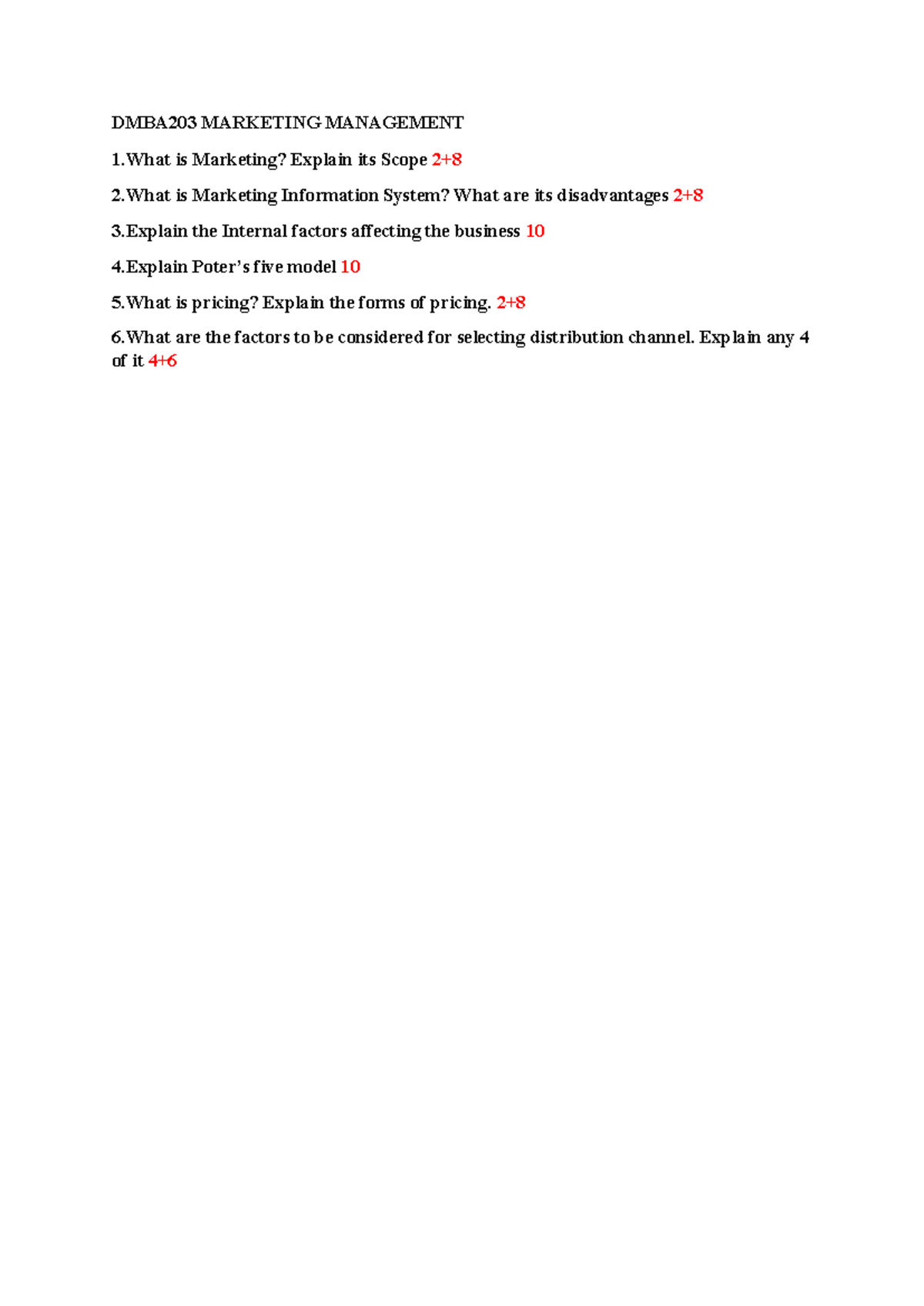 SEM 2 MBA Marketing AND Management - DMBA203 MARKETING MANAGEMENT 1 is ...